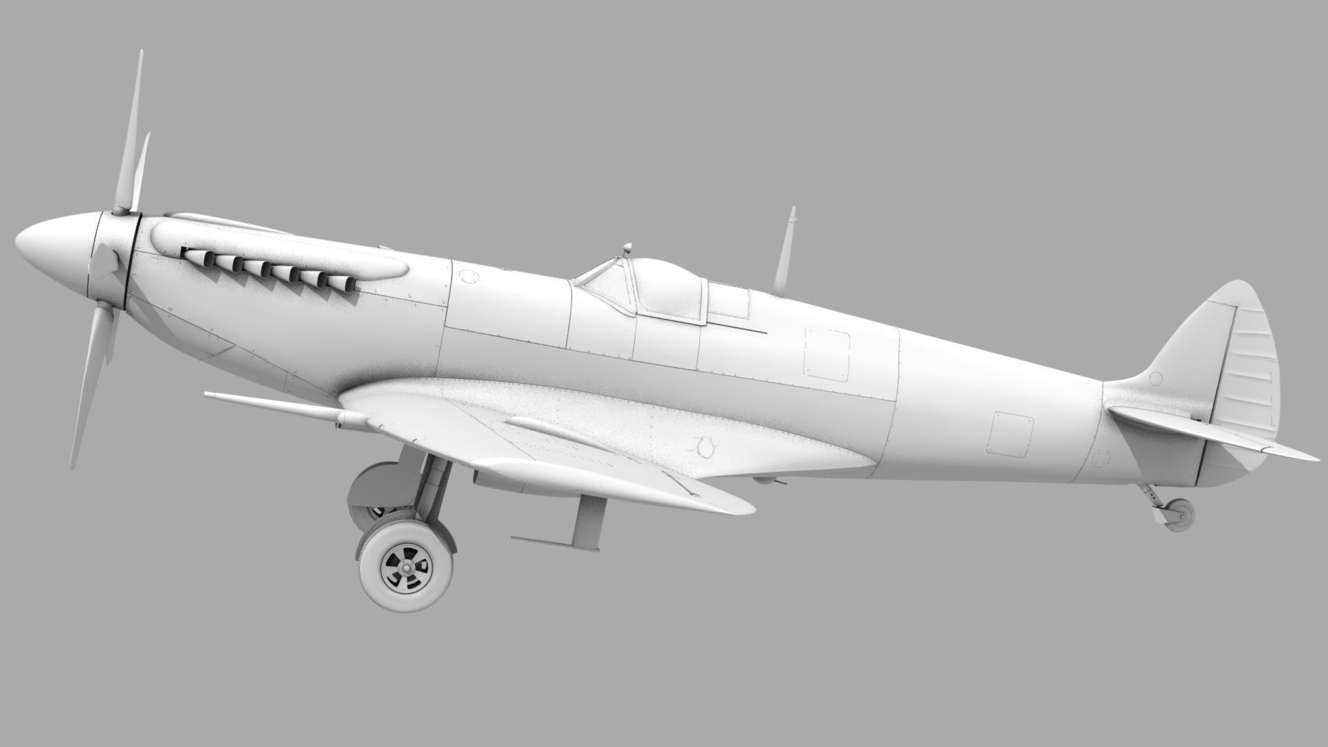 SPITFIRE MK XII 3D model_5