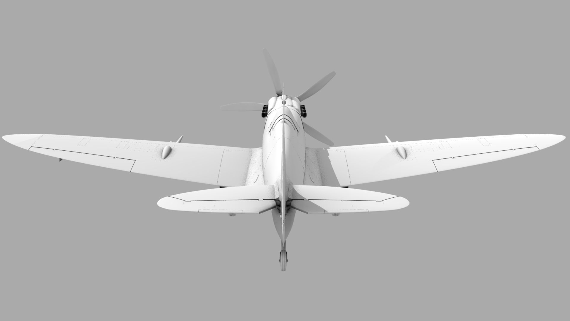 SPITFIRE MK XIV 3D model_9