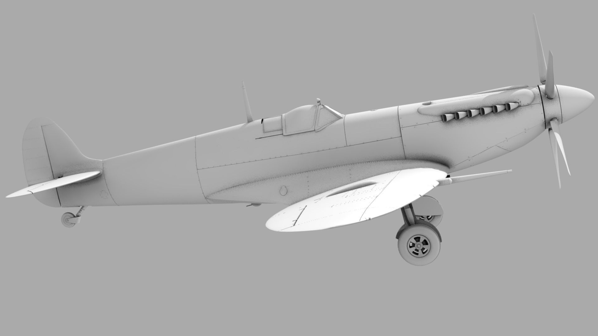 SPITFIRE MK XIV 3D model_1