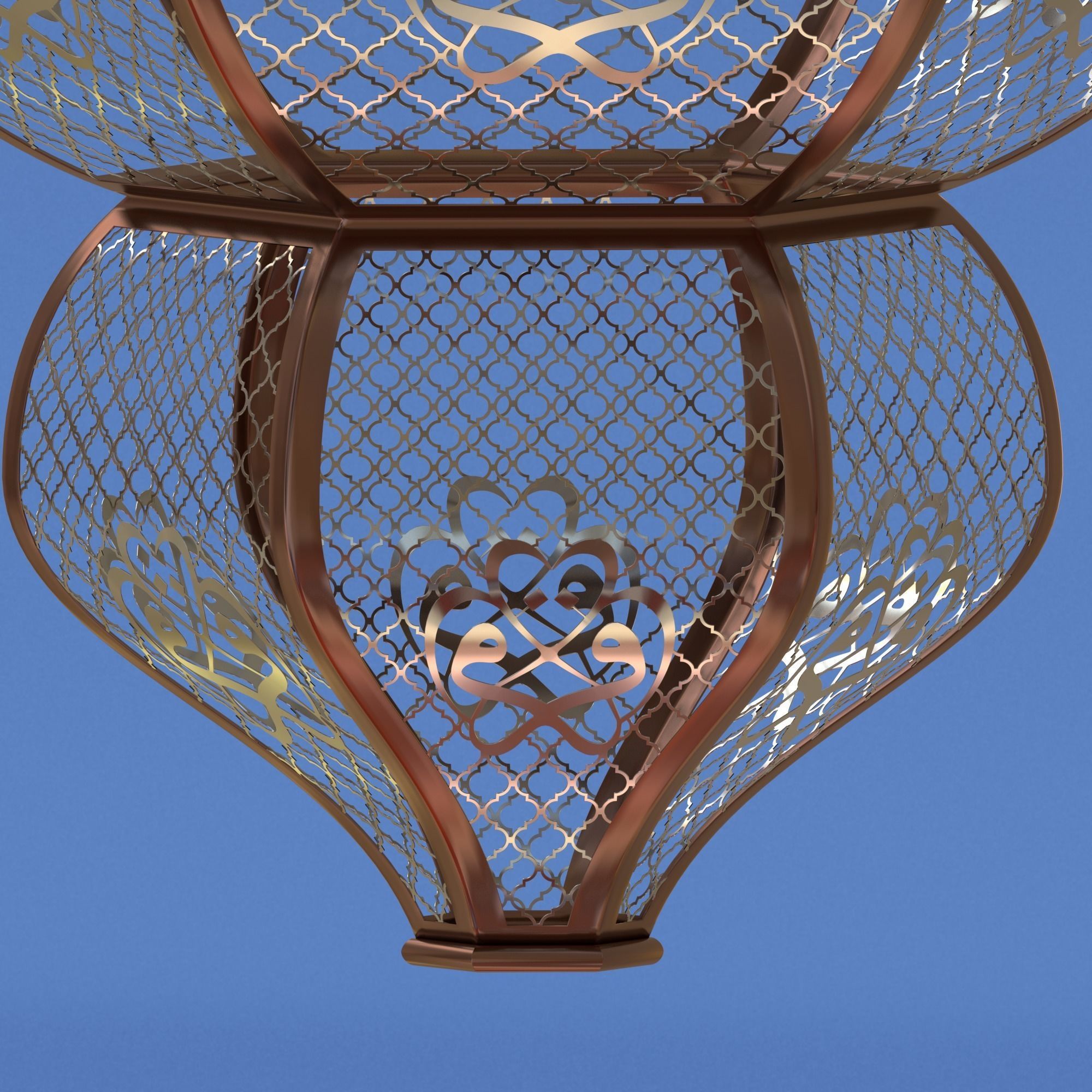 Moroccan Pierced Hanging Lamp 3D model_3