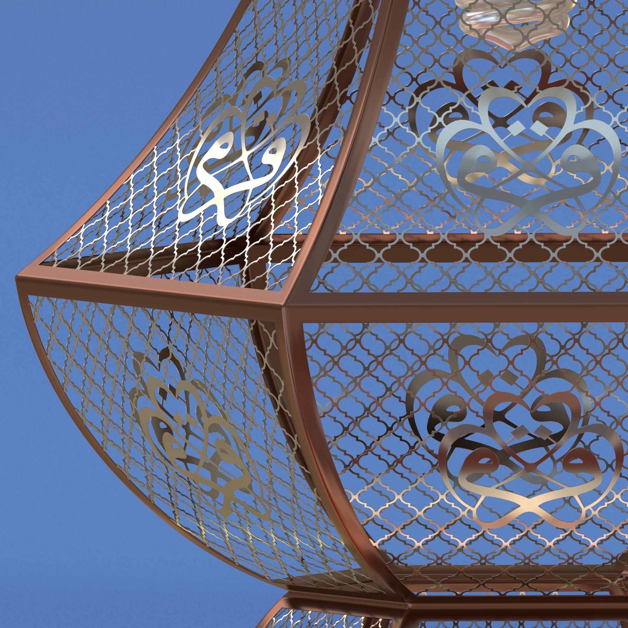 Moroccan Pierced Hanging Lamp 3D model_2