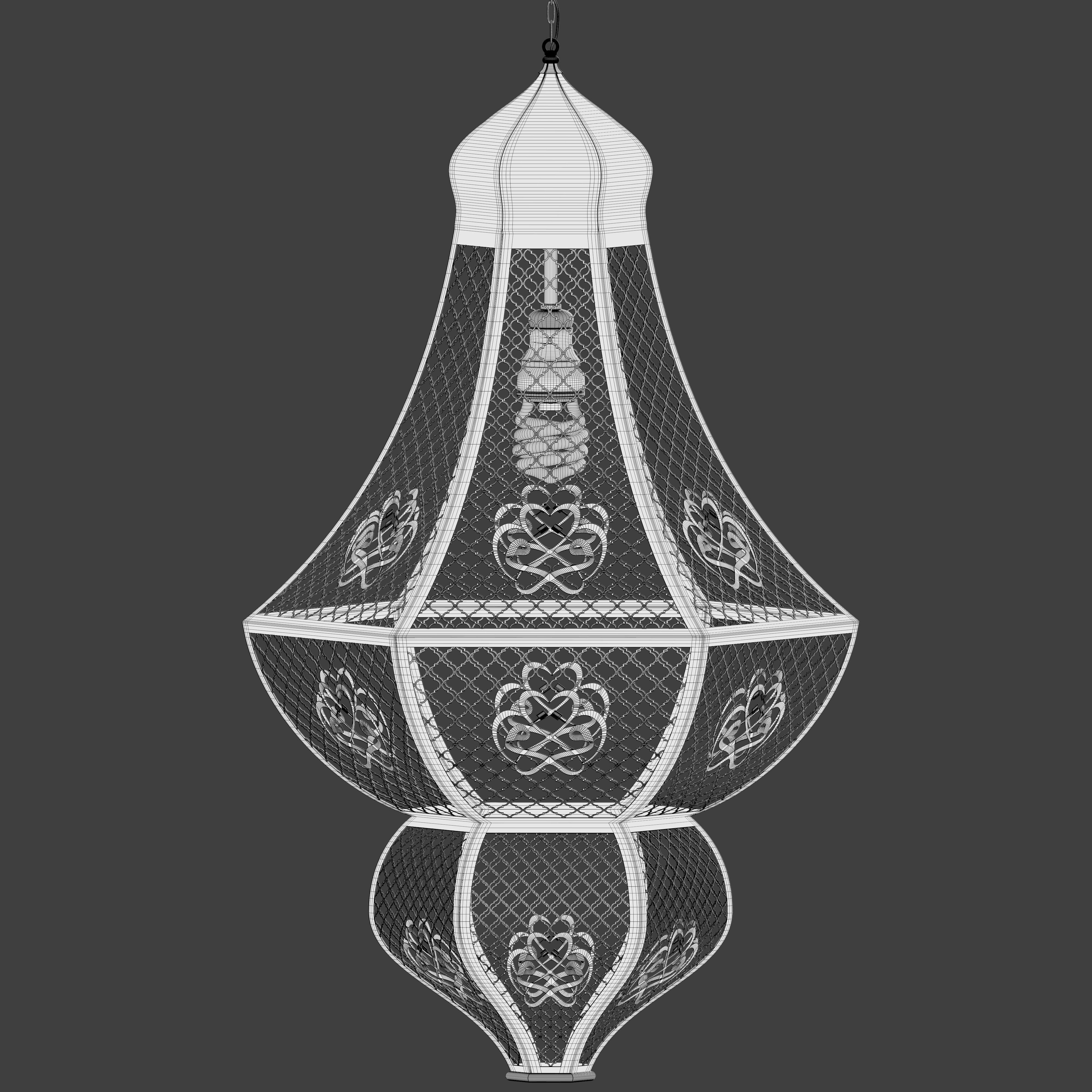 Moroccan Pierced Hanging Lamp 3D model_4