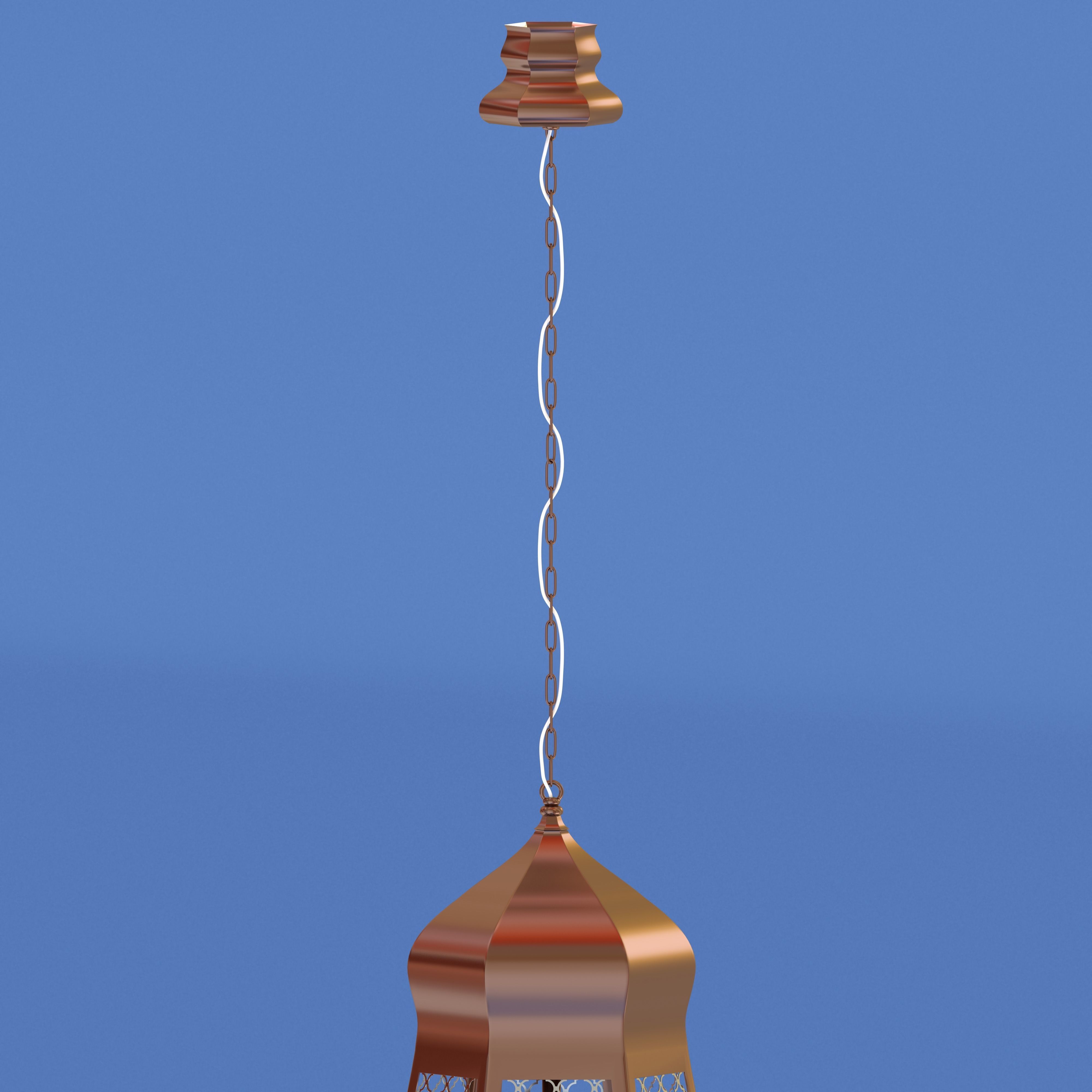 Moroccan Pierced Hanging Lamp 3D model_1