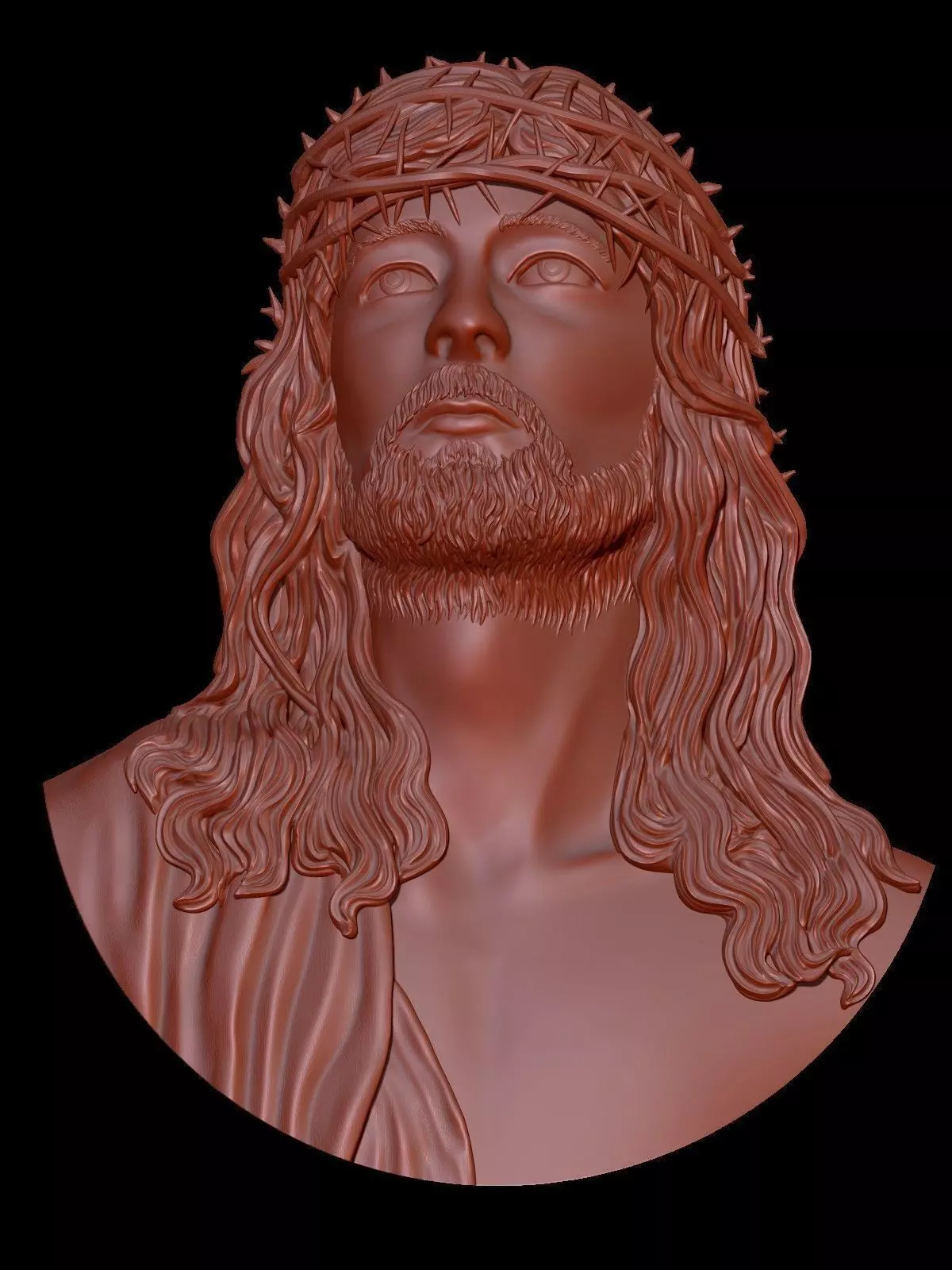 Jesus Christ 3D Highly Detailed Bas Relief for 3D Print and CNC 3D print model_0