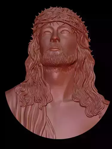 Jesus Christ 3D Highly Detailed Bas Relief for 3D Print and CNC