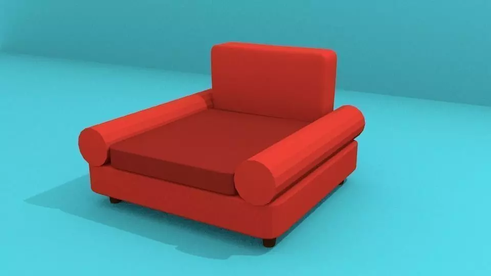 Low Poly Arm Chair Free low-poly 3D model