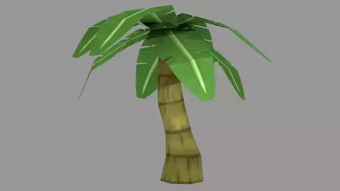 Low poly coconut tree texture  Low-poly 3D model