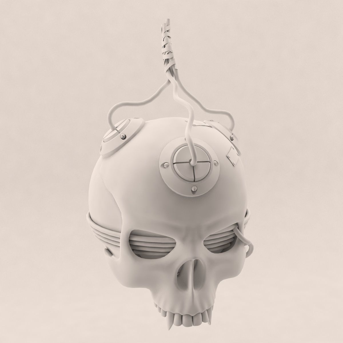 Skull Bomb Variant 4 3D model_7