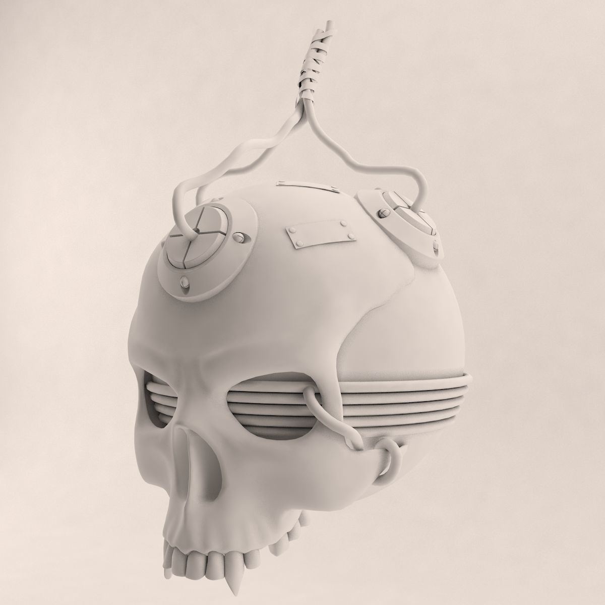 Skull Bomb Variant 4 3D model_4