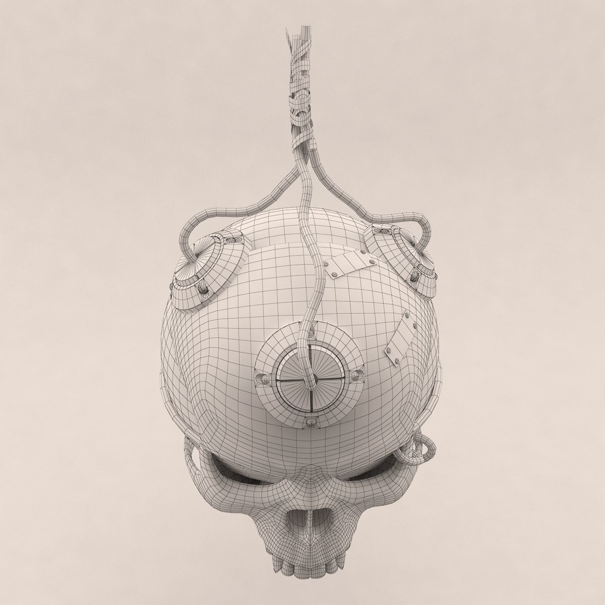 Skull Bomb Variant 4 3D model_9