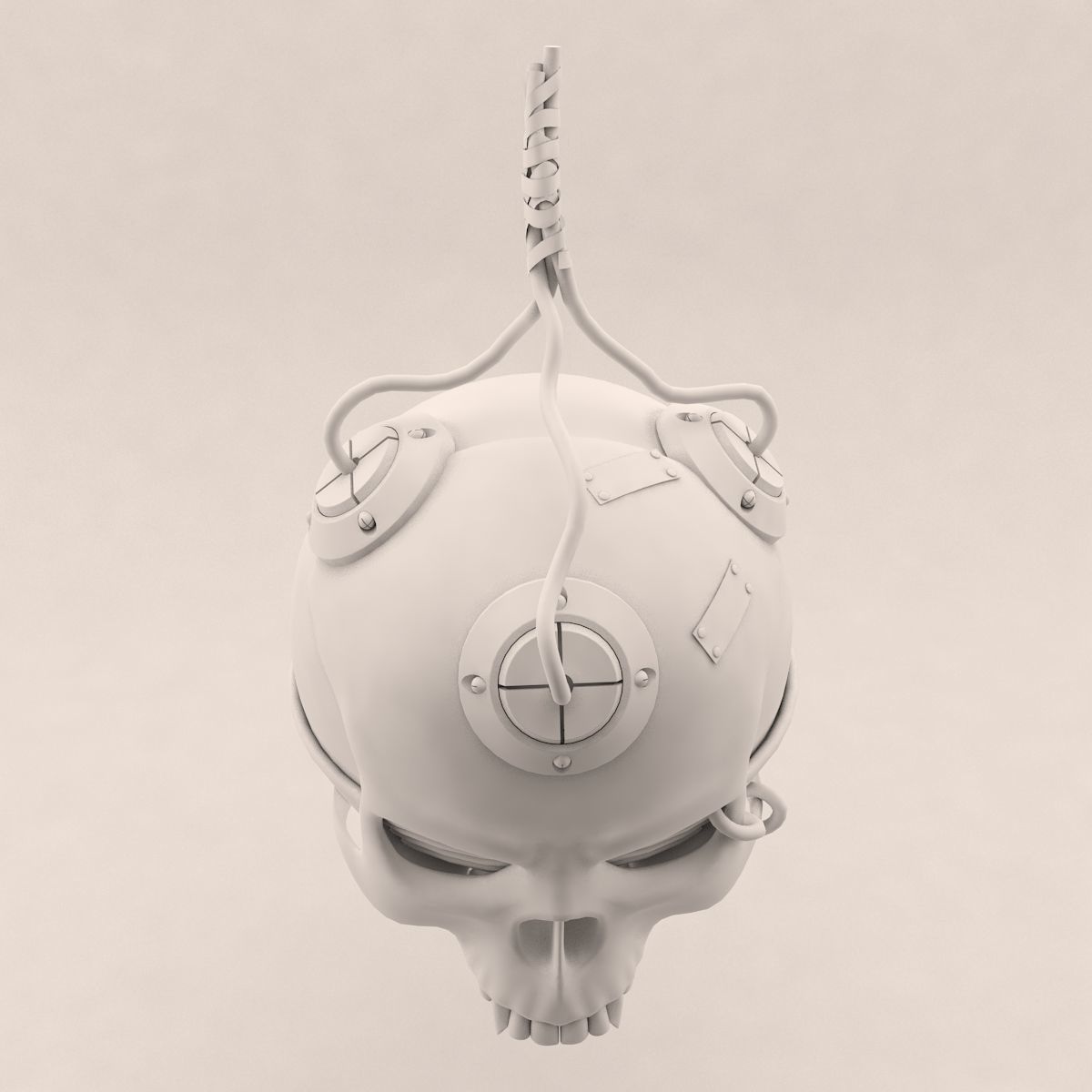 Skull Bomb Variant 4 3D model_5