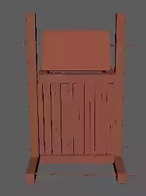 dustbin wooden gate Free low-poly 3D model