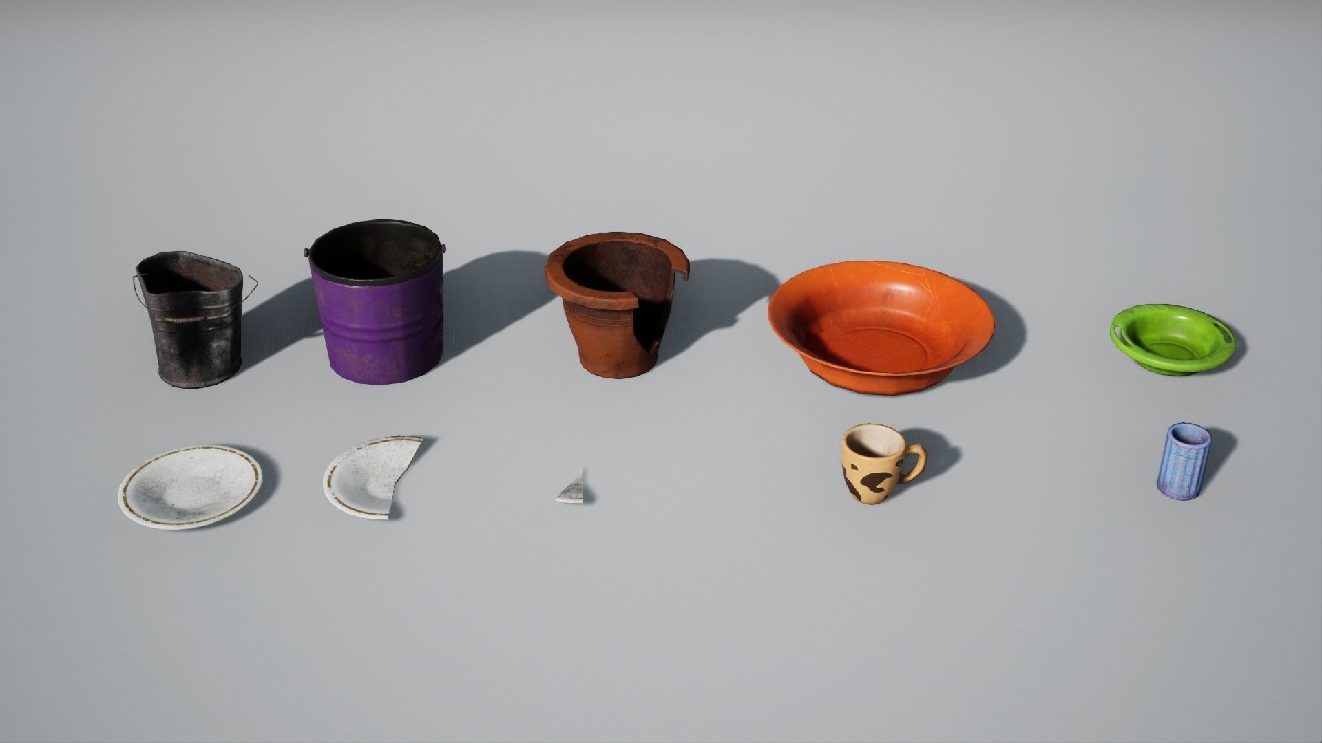 Rubble Debris Trash Pack Low-poly 3D model_7