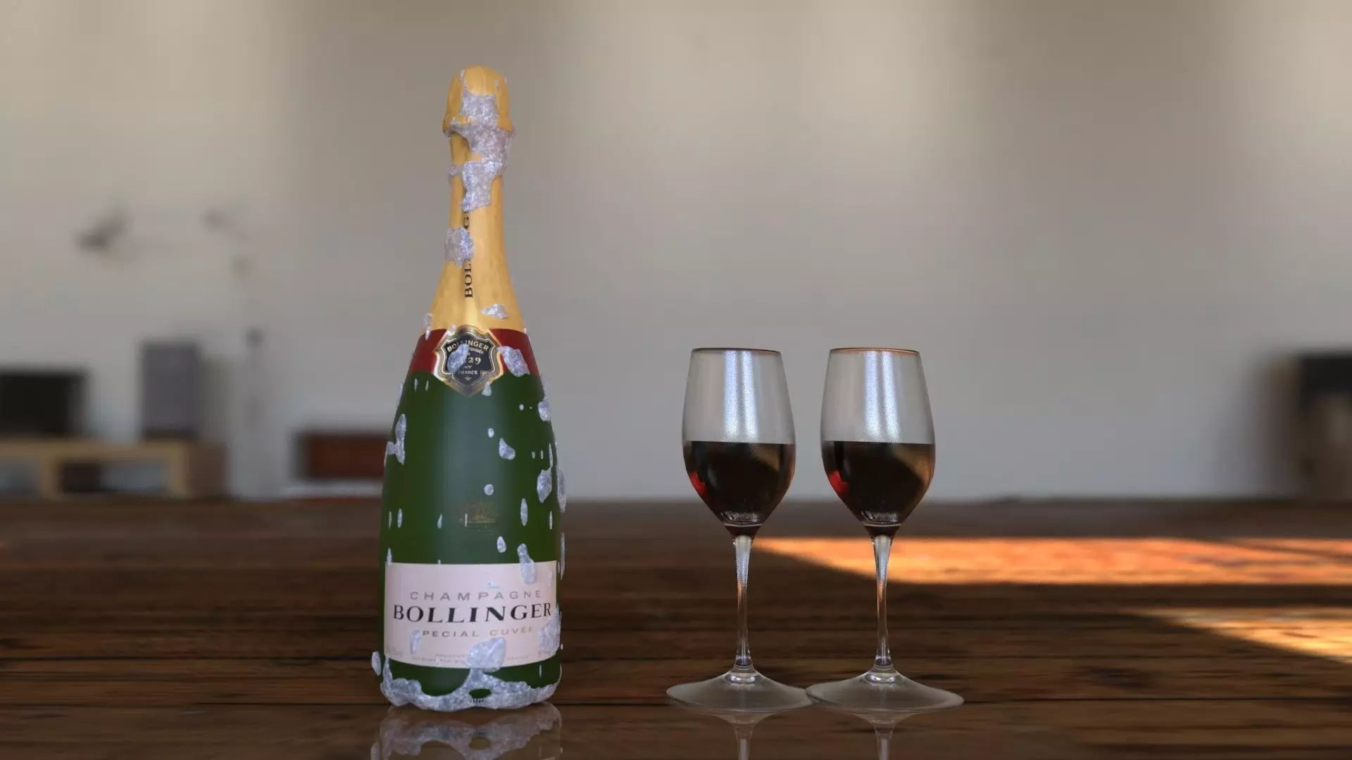 Frozen Bollinger Wine Bottle 3D model