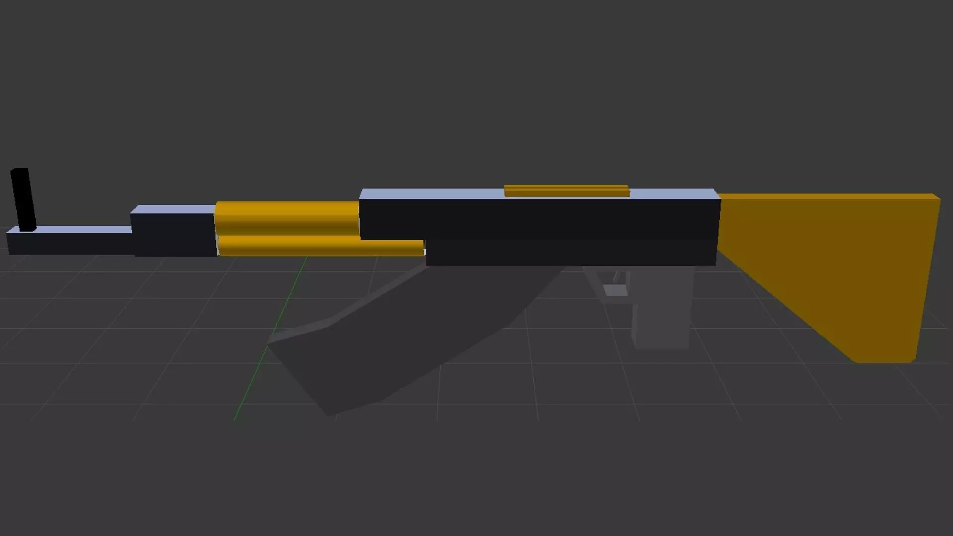 LowPoly AK47 rifle Low-poly 3D model_0