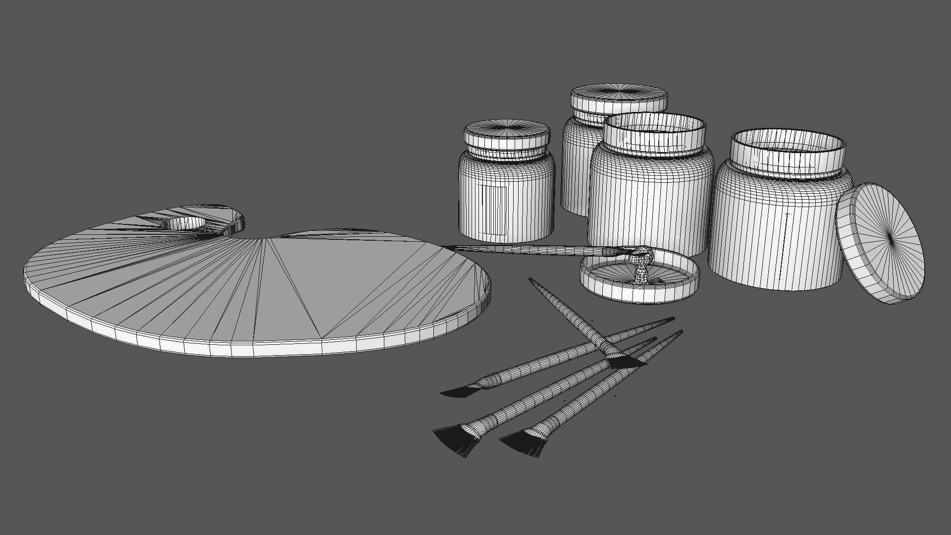 Art painting tools Low-poly 3D model_4