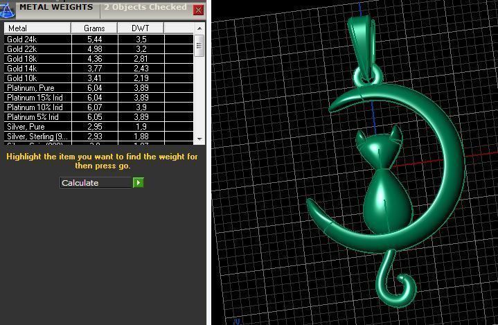 Pendant Cat on the Moon 3D print model_1