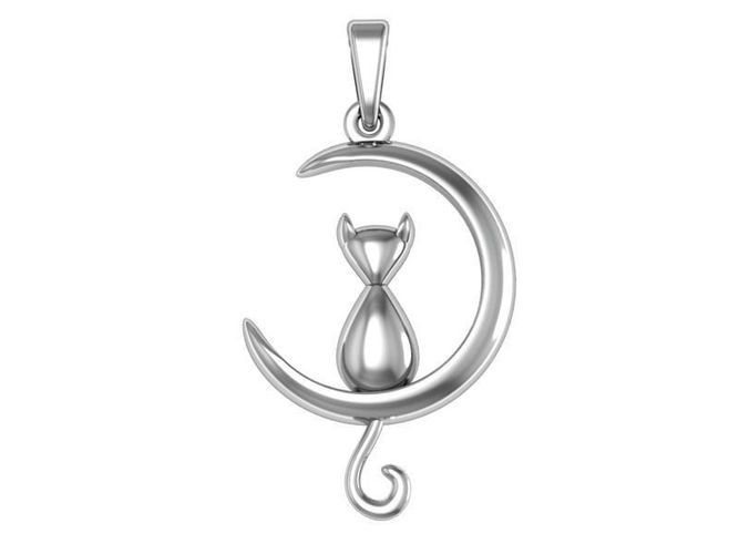 Pendant Cat on the Moon 3D print model