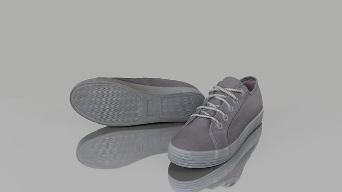 Shoes pair of sneakers Low-poly 3D model