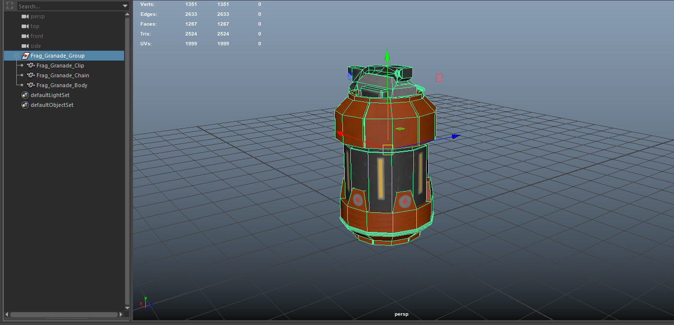Scifi Frag Granade Low-poly 3D model_3