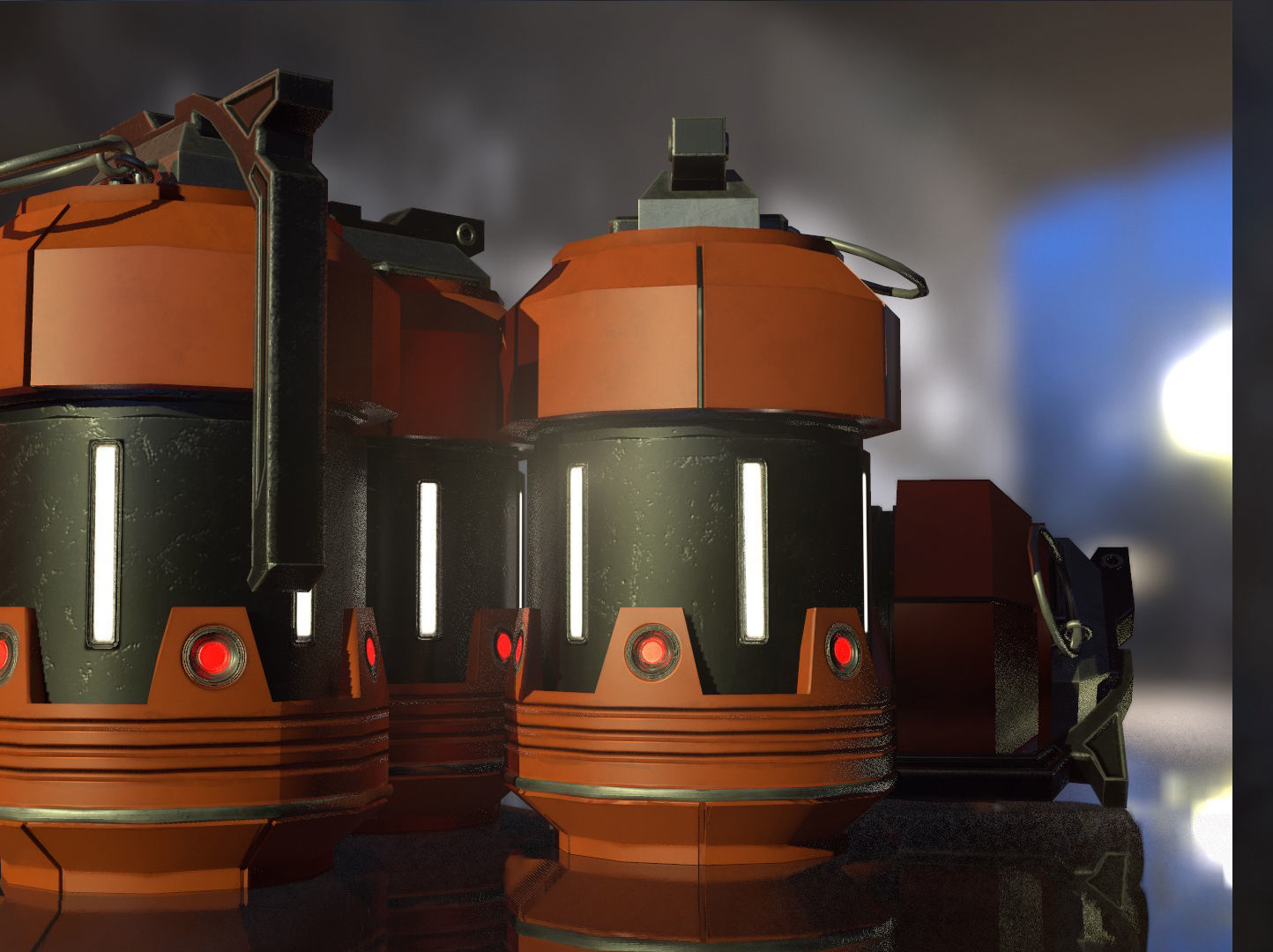 Scifi Frag Granade Low-poly 3D model_1