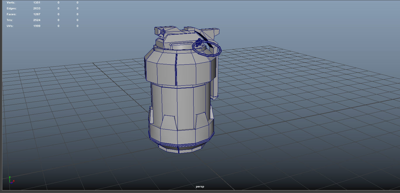 Scifi Frag Granade Low-poly 3D model_4