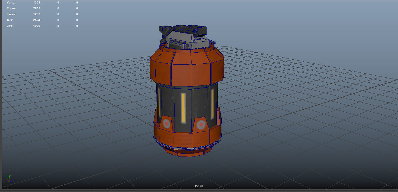 Scifi Frag Granade Low-poly 3D model_5