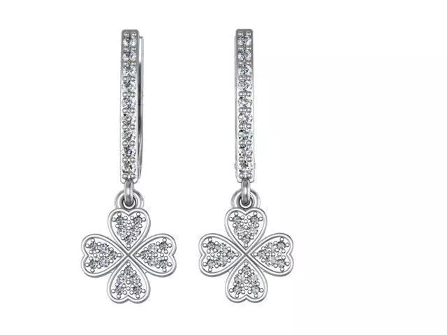Earrings Clover set 3D print model