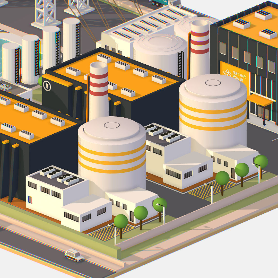 Presenting Nuclear Power Station Low-poly 3D model_19