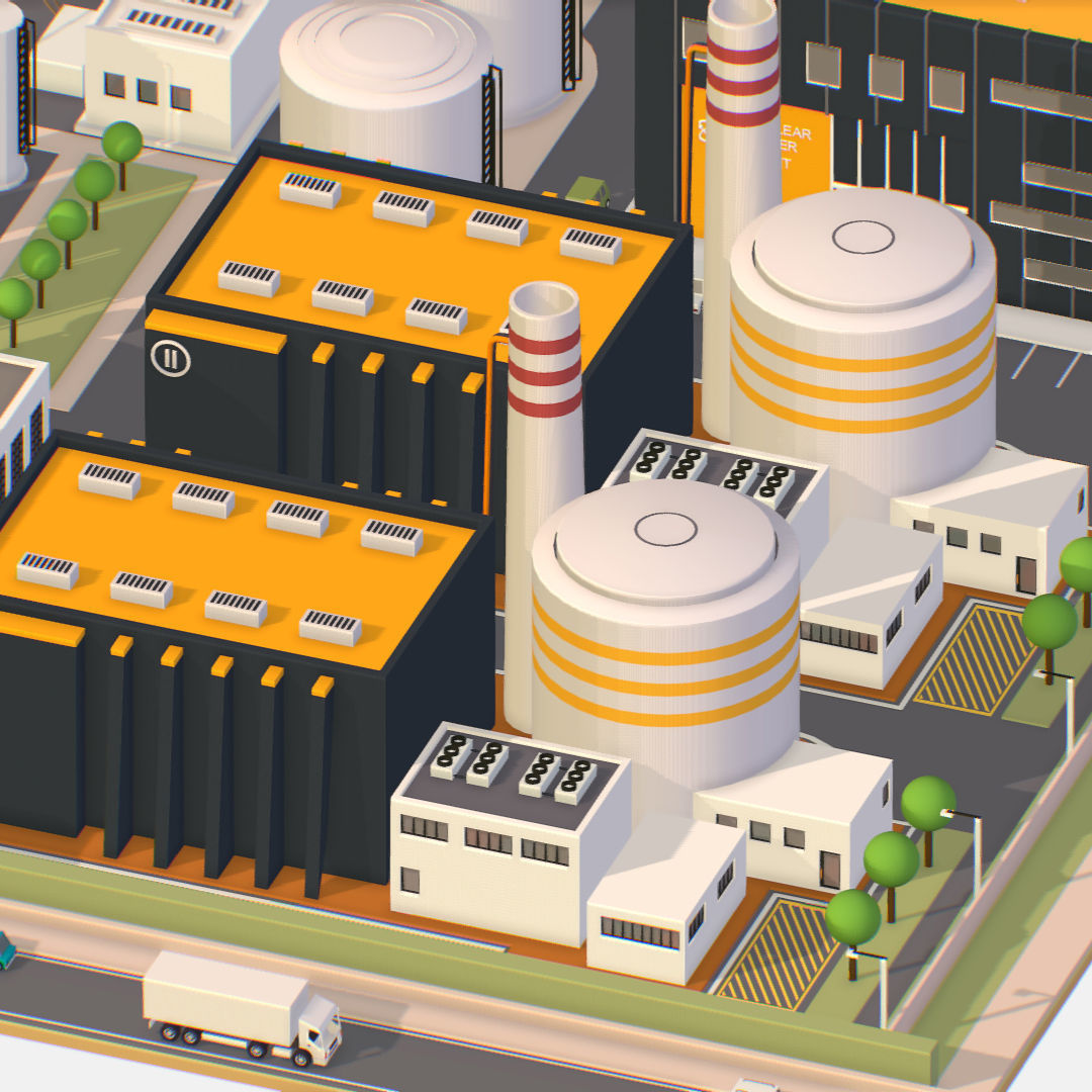 Presenting Nuclear Power Station Low-poly 3D model_14