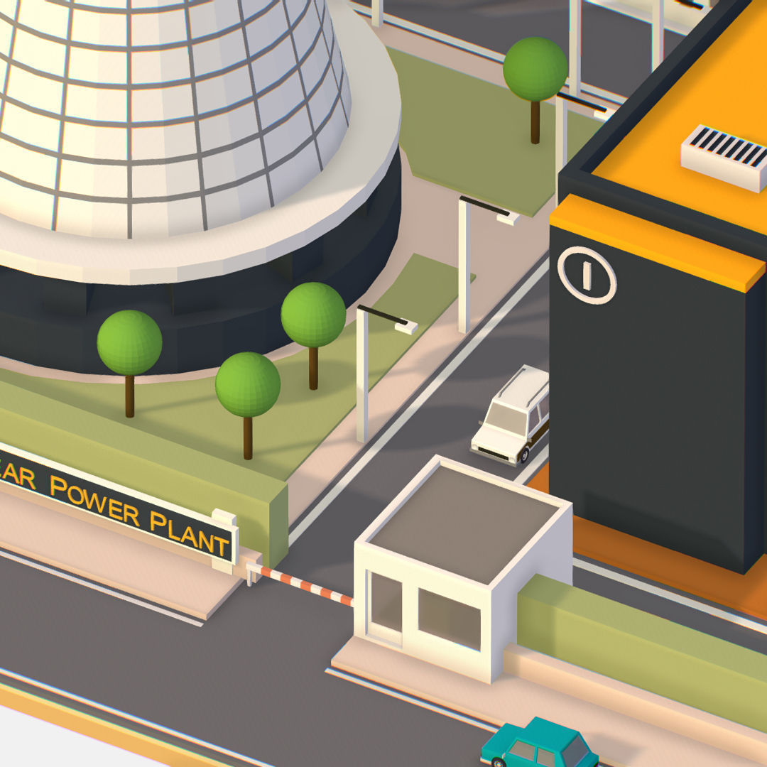 Presenting Nuclear Power Station Low-poly 3D model_27