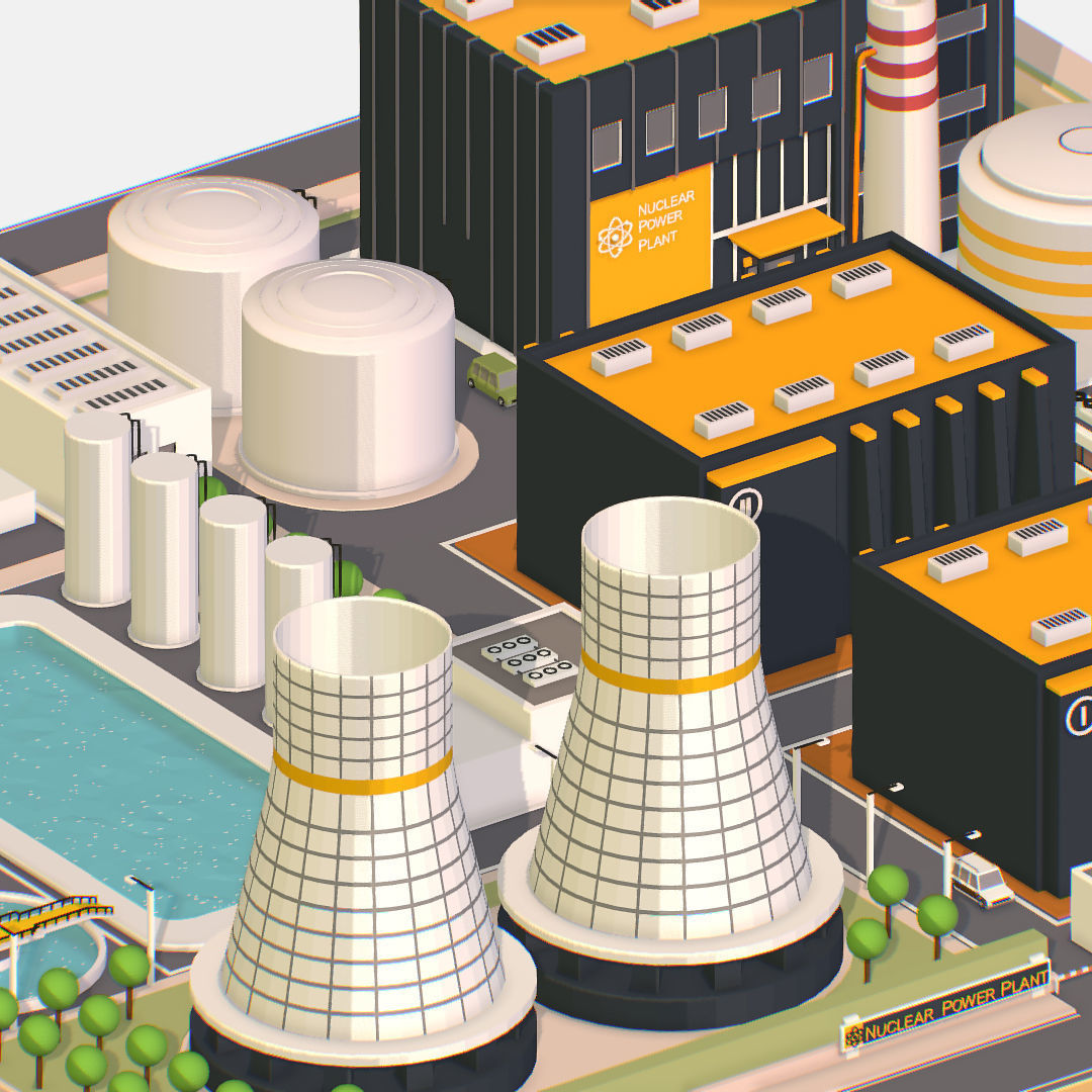 Presenting Nuclear Power Station Low-poly 3D model_21