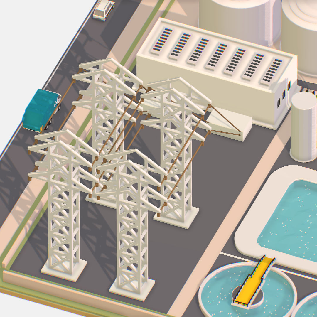 Presenting Nuclear Power Station Low-poly 3D model_22