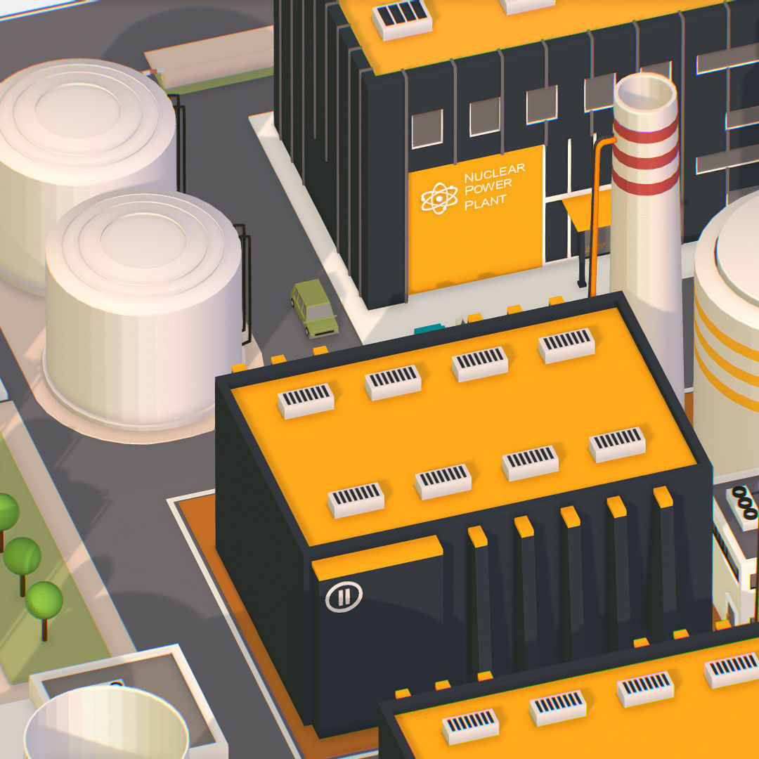 Presenting Nuclear Power Station Low-poly 3D model_24