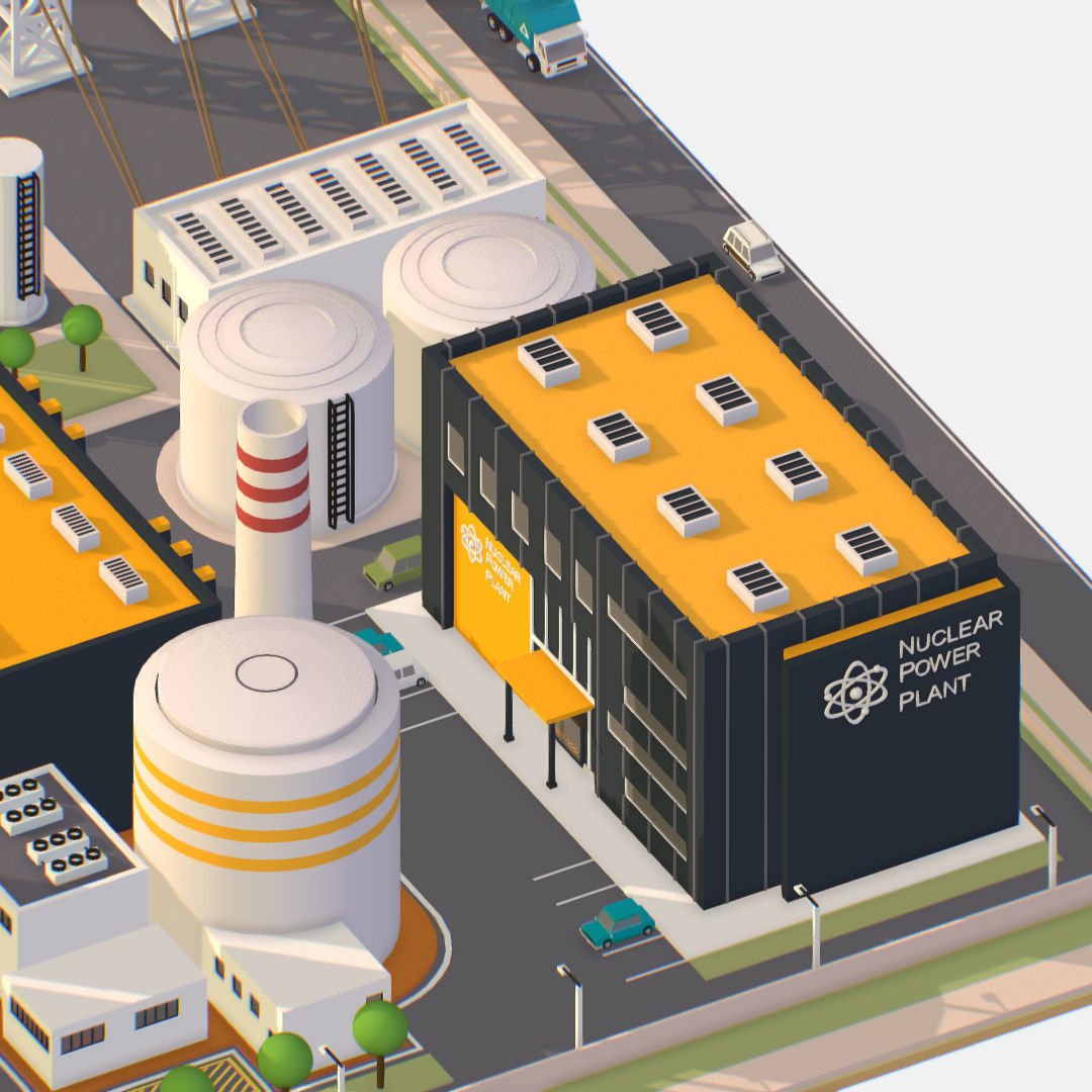 Presenting Nuclear Power Station Low-poly 3D model_13