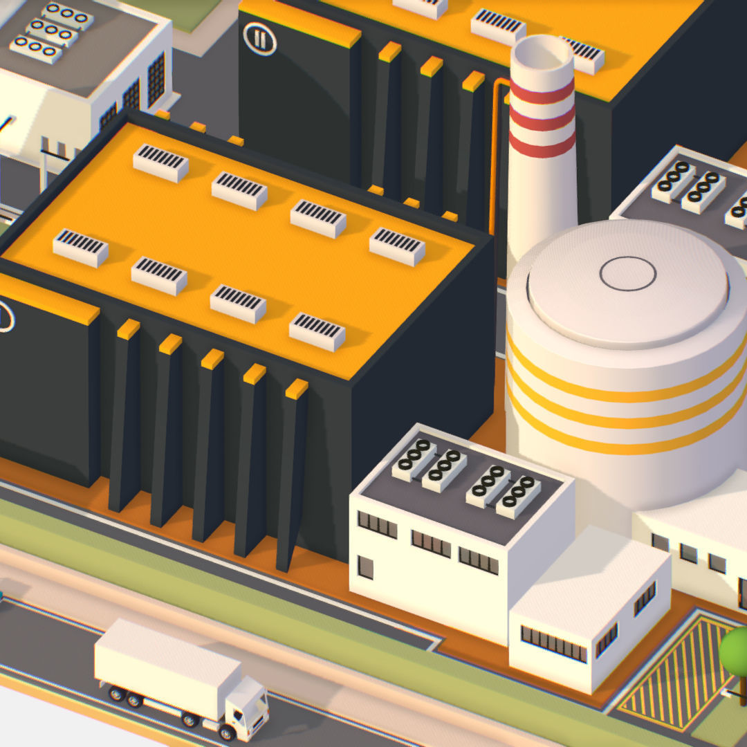 Presenting Nuclear Power Station Low-poly 3D model_23