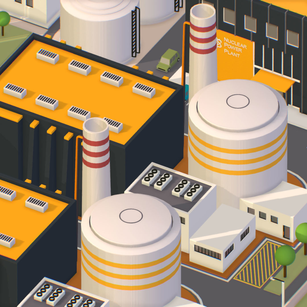 Presenting Nuclear Power Station Low-poly 3D model_26