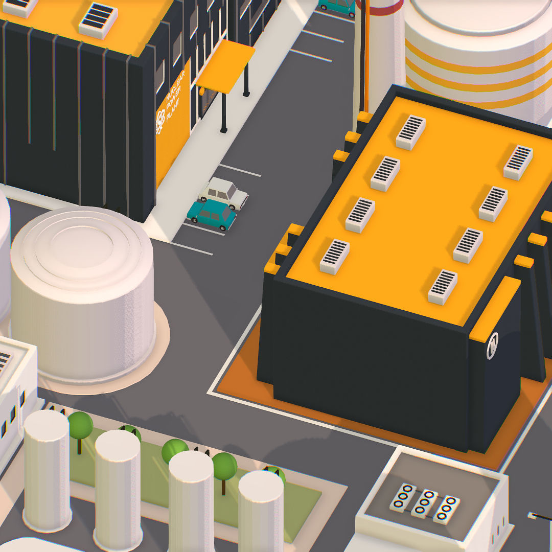 Presenting Nuclear Power Station Low-poly 3D model_17
