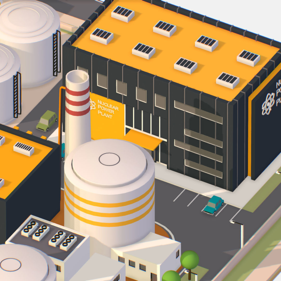 Presenting Nuclear Power Station Low-poly 3D model_25