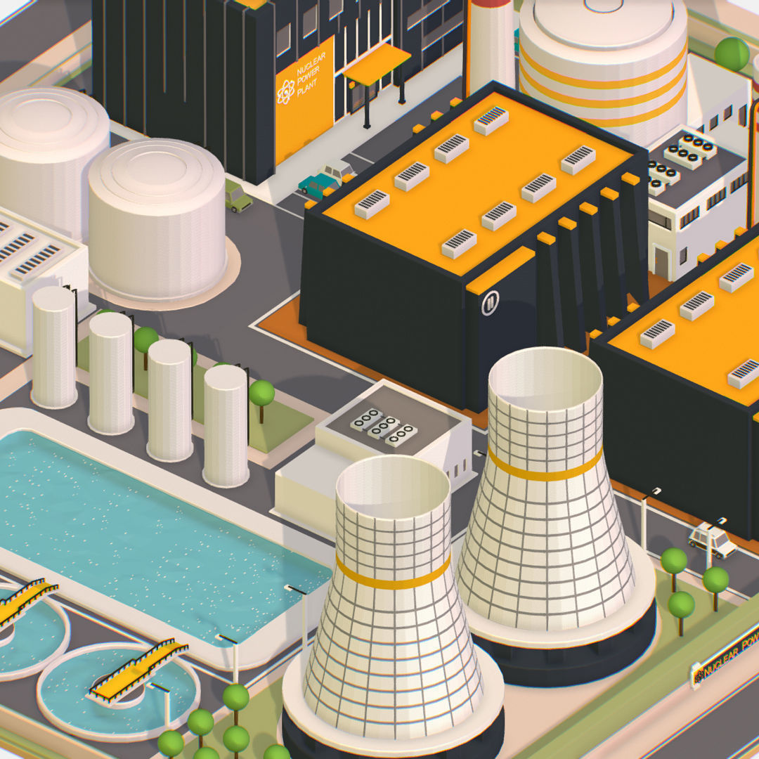 Presenting Nuclear Power Station Low-poly 3D model_39