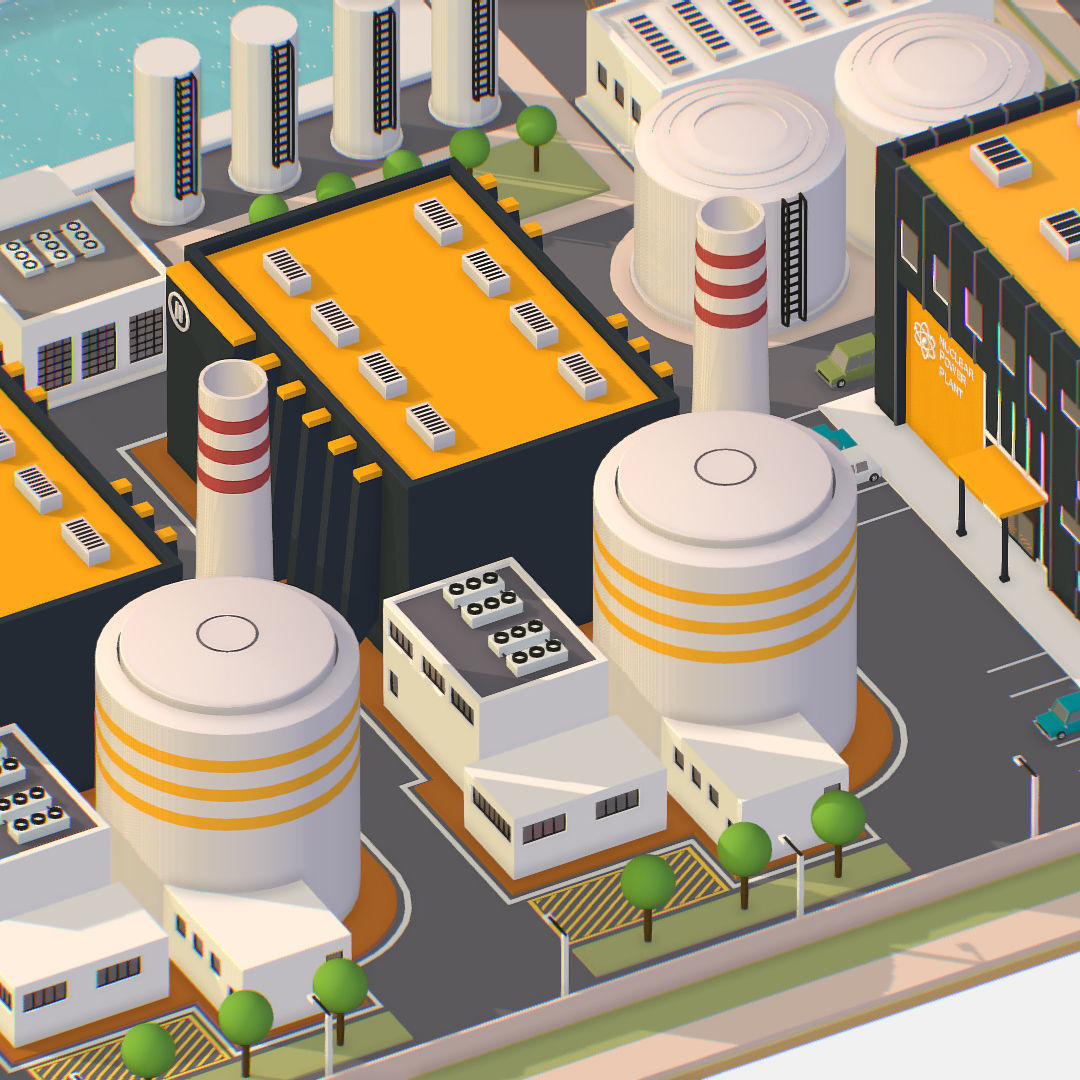 Presenting Nuclear Power Station Low-poly 3D model_11