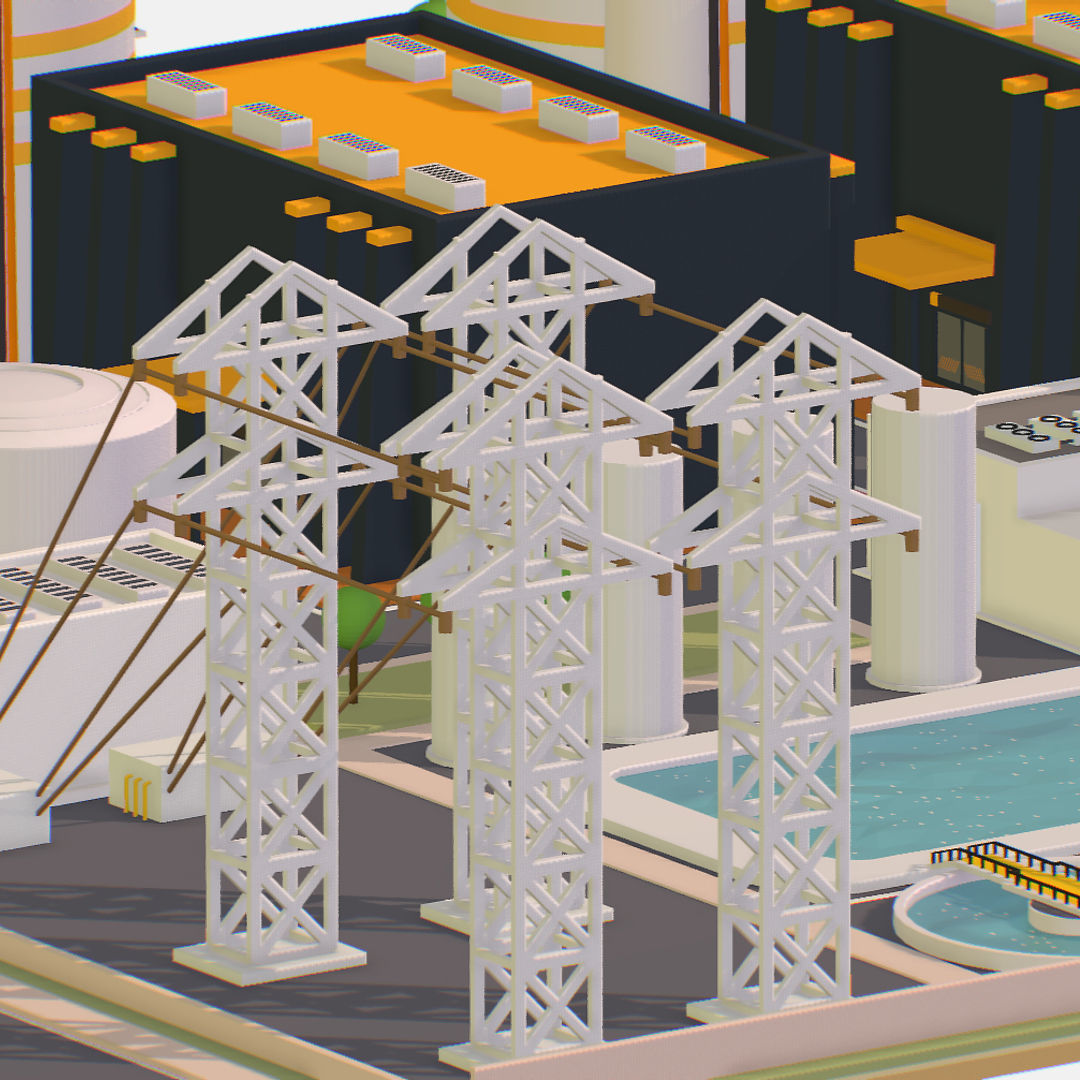 Presenting Nuclear Power Station Low-poly 3D model_32