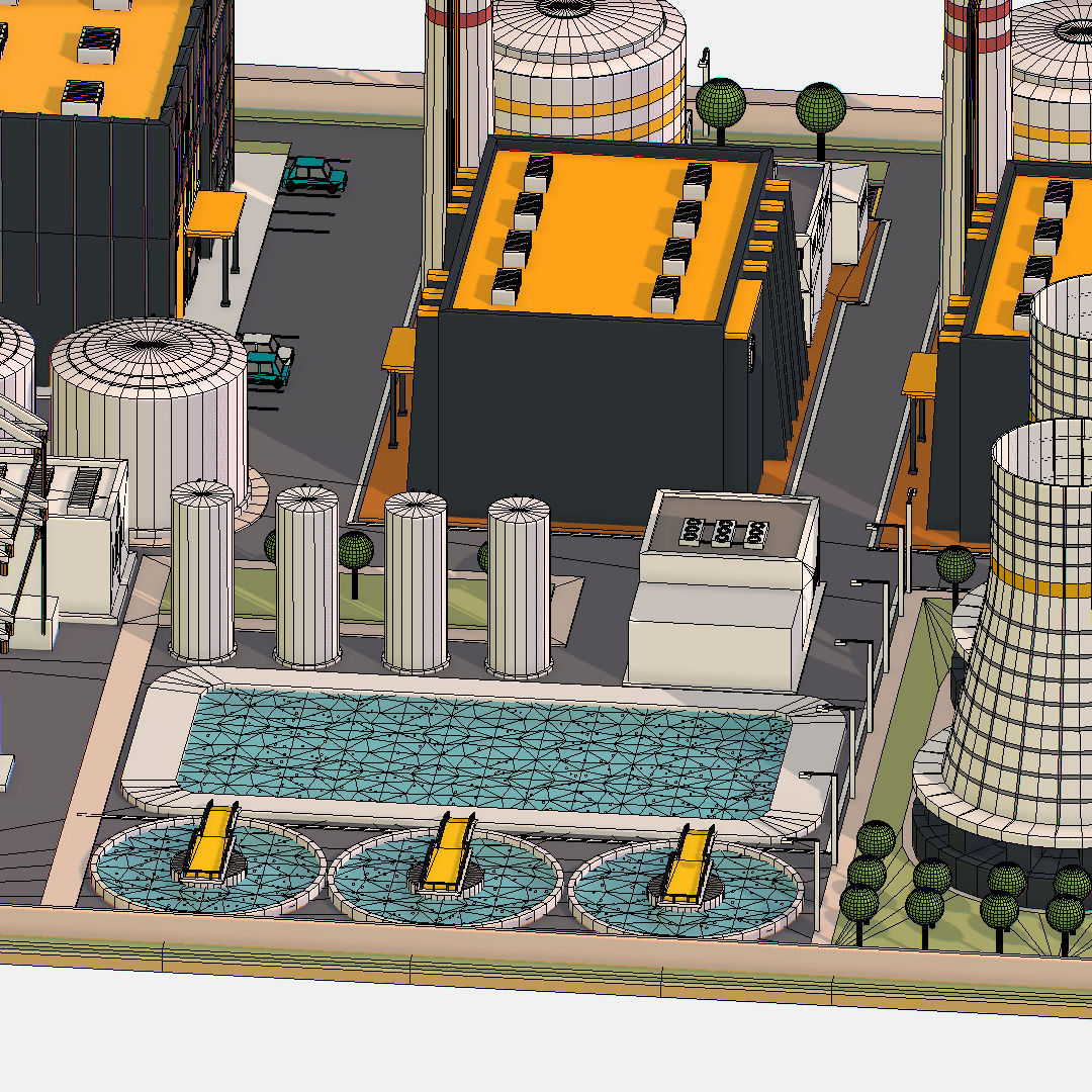 Presenting Nuclear Power Station Low-poly 3D model_42