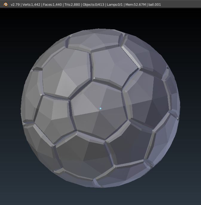 Low-poly football ball for games vr visualization animation Low-poly 3D model_1