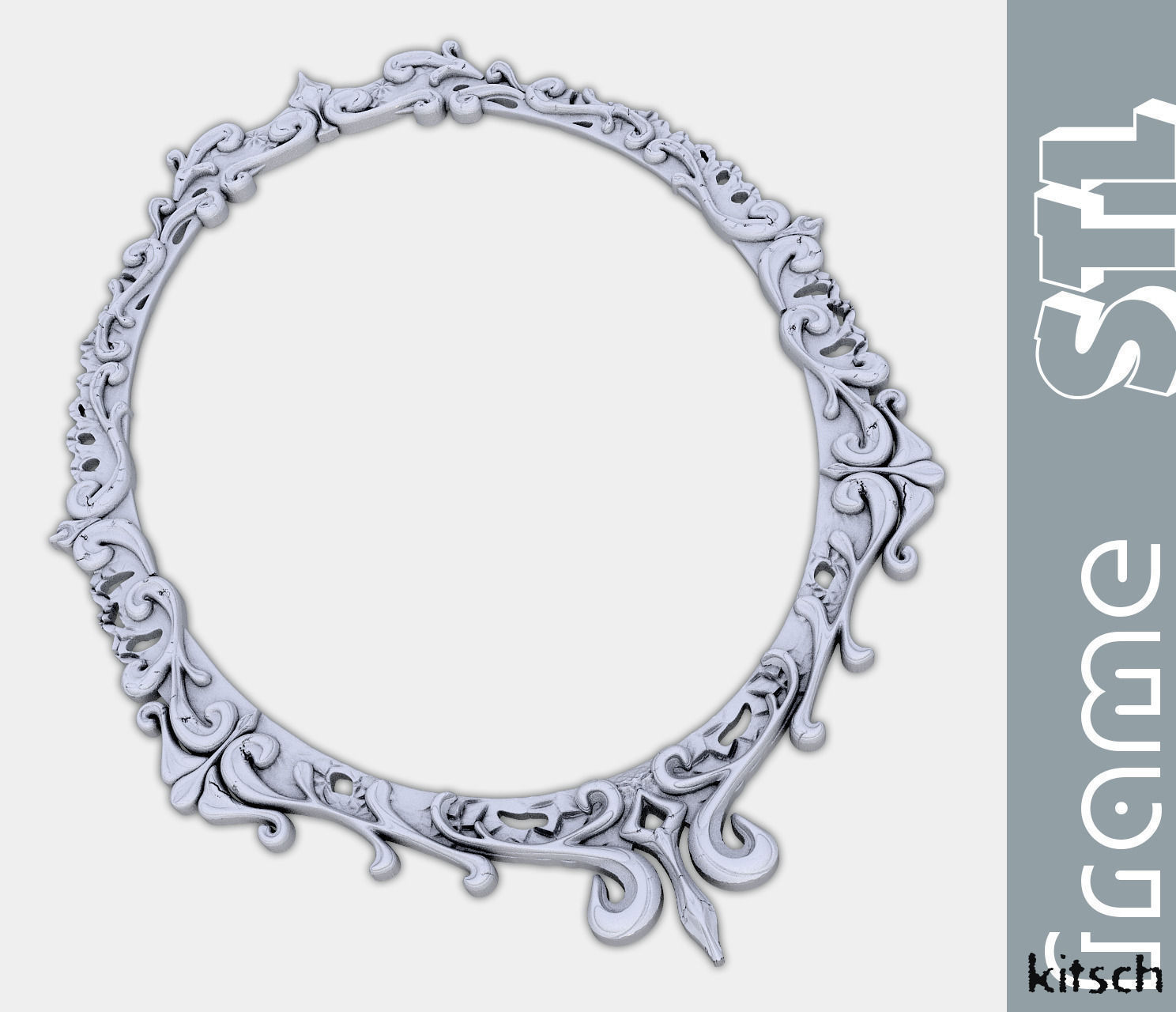 Kitsch mirror frame stl 3D print model_3