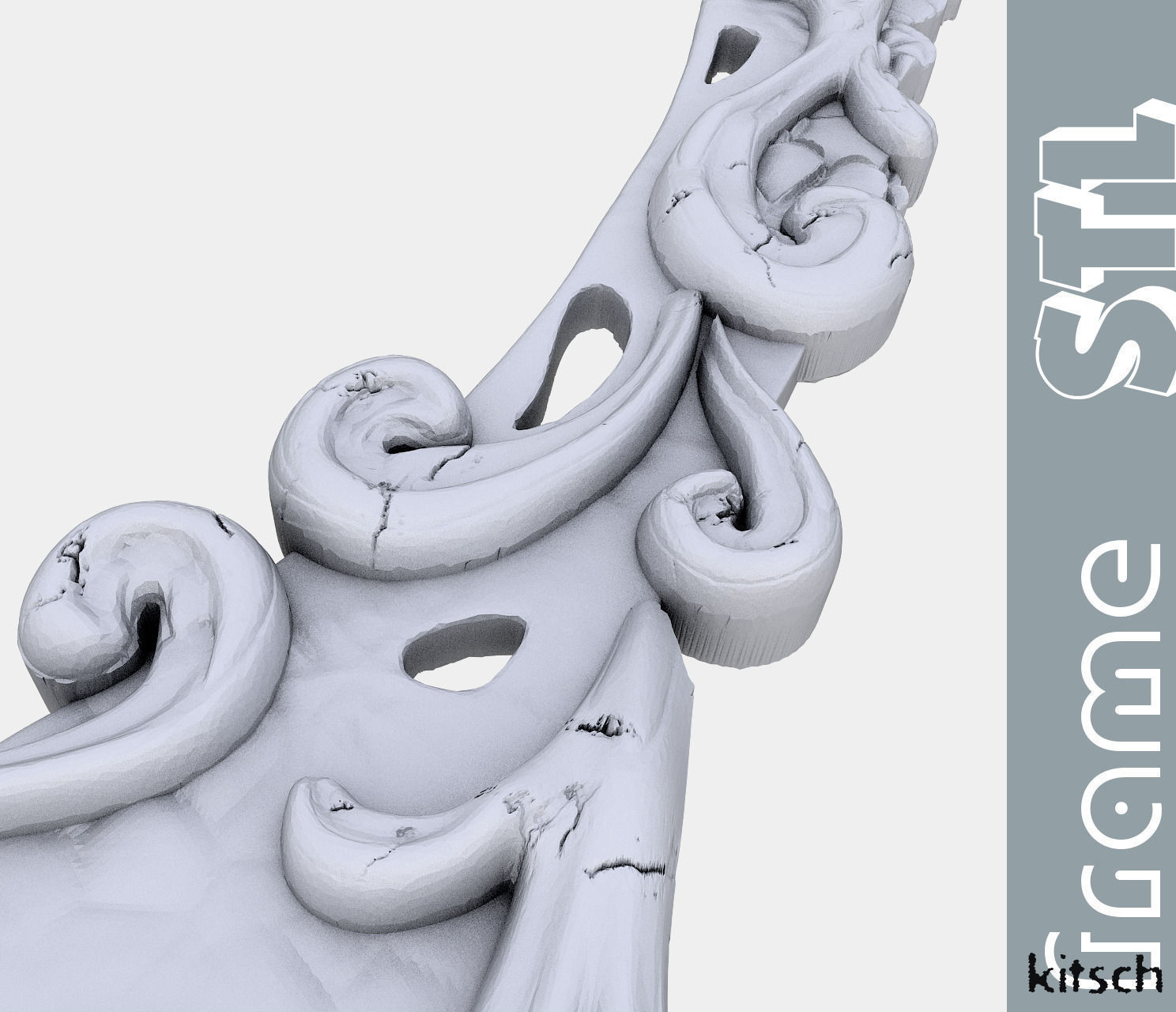 Kitsch mirror frame stl 3D print model_2