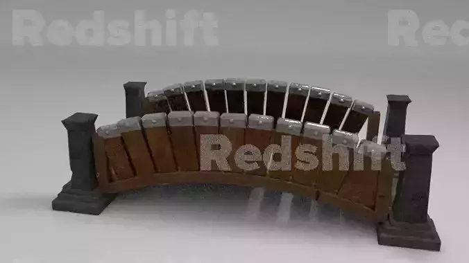 Bridge stylized model Low-poly 3D model