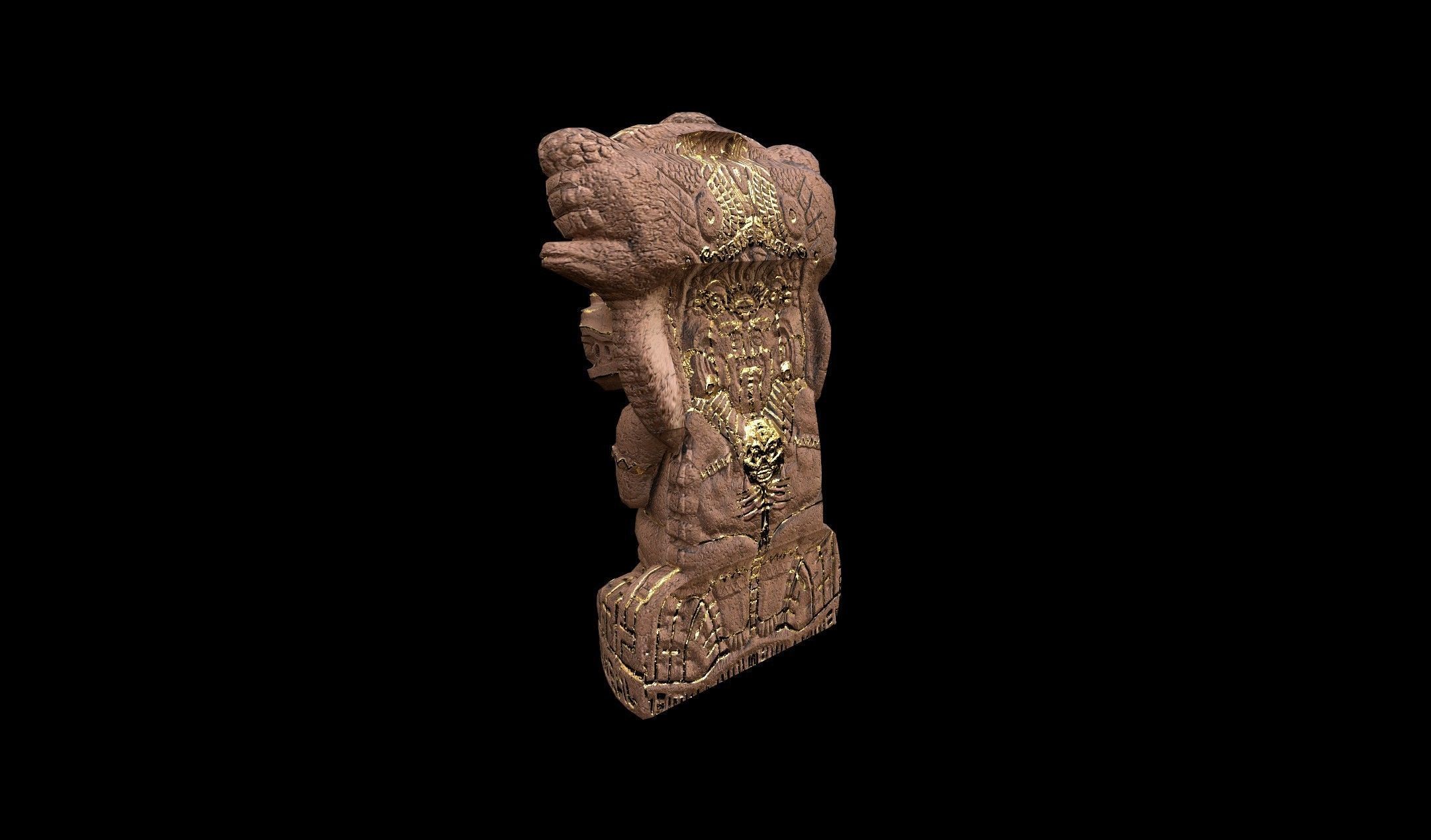 Mayan Statue Golden - PBR - Textured Low-poly 3D model_5