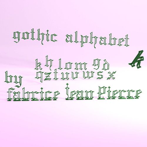 Gothic Alphabet 3D print model