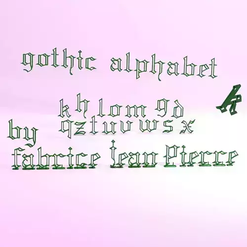 Gothic Alphabet 3D print model